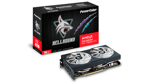 Tarjeta de Video Powercolor RX 7600 XT 16G-L/OC, Radeon Hellhound 16GB GDDR6/PCI Express 4.0 X8