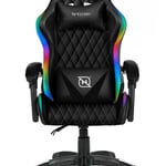 Silla Gamer Necnon RGB NSG-01 Clase 4/ 140-150KG/ Cojin Lumbar-Cabeza/ Neg-Bla, NBSGR132RG