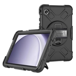 Funda para Tablet Samsung Galaxy Tab A9 8.7" Manhattan 996525 Uso Rudo/Correa de Mano y Correa para el Hombro/Soporte Plegable Giratorio/Color Negro
