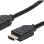 Cable HDMI 2.0 Premium M-M Alta Velocidad Manhattan 355353 Negro,3M