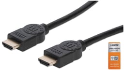 Cable HDMI 2.0 Premium M-M Alta Velocidad Manhattan 355353 Negro,3M