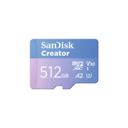 Memoria MicroSDXC SANDISK CREATOR 512GB UHS-I 190MB/S Lectura 130MB/S Escritura SKU SDSQXAV-512G-GN6MS