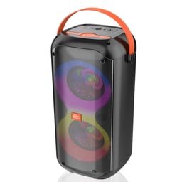 Bocina Portatil Inalambrica MC-Q3 Con Bluetooth / USB / Negro / Con 2 Bocinas De 4" / 20W / 2600MAH / 5V / RGB