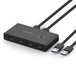 Hub 4 Puertos USB 3.0 A 2 PC´S Ugreen 30768 / Cambio Mediante Boton / USB De 1.5 m