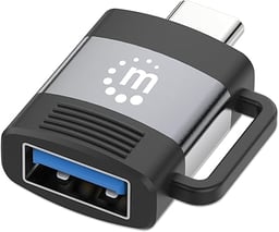 Adaptador De USB-C A USB-A MANHATTAN 356312 Color Gris Espacial/Negro