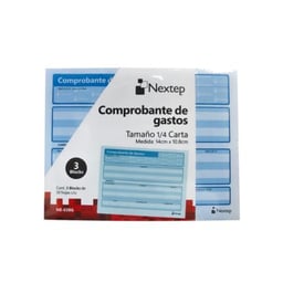 Paquete de 3 Blocks de Vale Provisional Nextep NE-038G de Gastos/1/4 Carta/Con 50 Piezas Cada Block/Azul