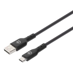 Cable USB-A Macho A USB-C Macho Manhattan 354929 2 Metros/Negro/480 MBPS
