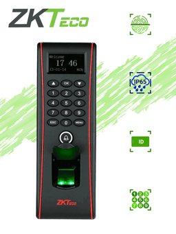Control de Acceso de Huella, Tarjeta y Contraseña ZKTECO TF1700/Exterior/3000 Huellas/10000 Tarjetas RFID 125KHZ/30000 Registros/Conexion TCPIP/USB/Compatible Con Software ZK Access 3.5