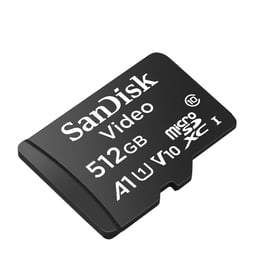 Memoria MicroSDXC 512GB Sandisk SDSDQAS5-512G-BP / Clase 10 / UHS-I / Especial Para Cámaras IP y DVR Movil