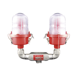 Lampara de Obstruccion Roja Led Doble 120/ 240VCA Luz Fija Tipo L-810, OL2-VLED2-IR