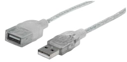 Cable extensión USB 2.0 de 1.8metros Manhattan 336314