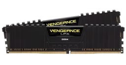 Memoria DDR4 32GB 2400MHz Corsair Vengeance LPX CMK32GX4M2A2400C14 (2x16GB), non-ECC, CL14, XMP, color negro