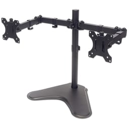 Soporte de Mesa Para 2 Monitores 13-32" Manhattan 461559, Hasta 8KG, Color Negro