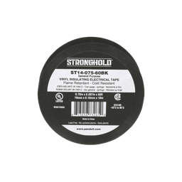 Cinta Electrica Stronghold Para Aislar Panduit ST14-075-60BK, de PVC, Grosor de 0.18MM (7 MIL), Ancho de 19MM, y 18M de Largo, Color Negro