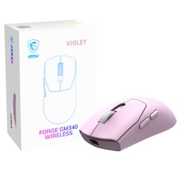 Mouse Inalambrico Gamer MSI Forge GM340 W Violet De 12,000DPI / 6 Botones / USB / Bluetooth / Optico / Violeta
