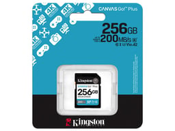 Memoria SDXC 256GB Kingston Canvas Go! Plus GEN4/Clase 10/UHS-I,/SDG4/256GB