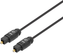 Cable De Audio Digital Óptico TOSLINK MANHATTAN 356077 Macho-Macho/2M/Color Negro