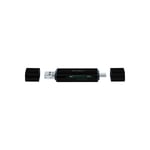 Lector de Memoria Dual Acteck AC-934824 DH450, MicroSD, SD, USB Tipo A, USB Tipo C, Color Negro