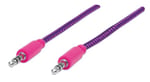 Cable de Audio Estereo 3.5 MM Macho a Macho Manhattan 352833 Textil de 1.8M, Rosa/Morado