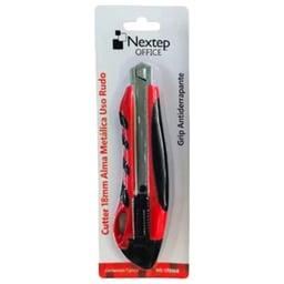 Cutter Plastico NEXTEP NE-178MR De Uso Rudo / Navaja 18MM / Alma De Metal