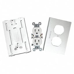 Contacto Electrico Doble, Soporte y Tapa de PVC Auto Extinguible y Aluminio Universal Thorsman 8191-10200