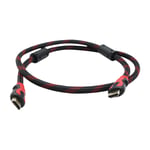 Cable HDMI de 1 Metro Reforzado Ghia GCB-019 Para Uso Rudo Negro/ Rojo