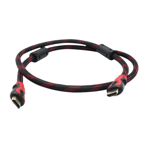 Cable HDMI de 1 Metro Reforzado Ghia GCB-019 Para Uso Rudo Negro/ Rojo