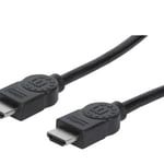 Cable HDMI de Alta Velocidad con Canal Ethernet Blindado Manhattan 323222 de 3Metros, color Negro