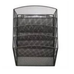 Clasificador Nextep NE-176P5 De Malla Metálica / Con 5 Niveles / Grande / Para Pared / Negro