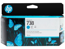 HP 738 130-ml Cyan DesignJet Ink Cartridge Cartucho de Tinta 1 Pieza(s) Original Rendimiento estándar Cian
