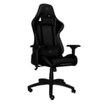 Silla gamer Balam Rush BR-932837 Thunder Rush 2, color negro, con capacidad de carga hasta 150 kg y con inclinación ajustable de 90° a 180°.