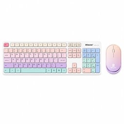 Kit Teclado y Mouse Inalámbrico Brobotix Rainbow USB Bluetooth Español Multicolor