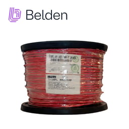 Bobina Cable de Alarma Contra Incendios Belden 5120FL 0021000/2 Conductores/14AWG/Solido/Forro PVC/CMR-FPLR/Blindado/305M/Rojo