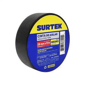 Cinta Para Aislar SURTEK SYS138000 NEGRA 19MM X 9M PVC