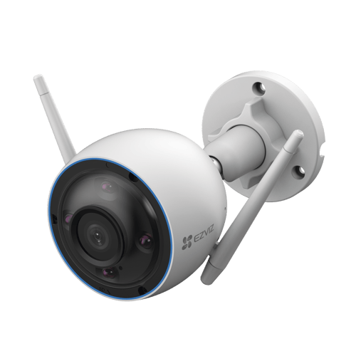 Camara Bala WIFI Ezviz CS-H3 2K, 3MP/ Deteccion Humana/ Deteccion de Vehiculo/ Alertas de Voz Personalizables/ Sirena/ Luz Parpadeante/ Colores en Oscuridad/ Micro SD/ Exterior