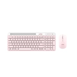 Kit de teclado y mouse inalámbrico Acteck AC-936279 Creator Virtuos Silk MK720, con Bluetooth, 4000 DPI, español, color rosa.