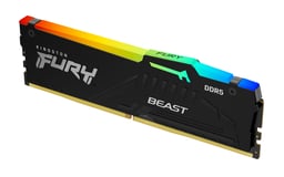 Memoria DDR5 16GB 5600MHZ Kingston Fury Beast Black RGB Expo (1X16GB)/Color Negro/CL36/KF556C36BBEA-16