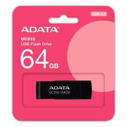 Memoria USB 3.2 64GB Adata UC310 Negro, UC310-64G-RBK