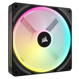 Ventilador Corsair CO-9051004-WW, iCUE LINK QX140, RGB para gabinete, 2x140mm/RGB/400-2000RPM/domo magnético/color negro.