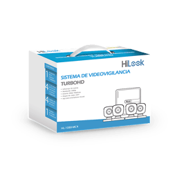 Kit DVR 4 Canales TURBOHD Hilook HL-1080-MC4 1080P/2.4MM/4 Camaras Bala de Metal/H.265+/Fuente de Poder Profesional/Accesorios de Instalacion