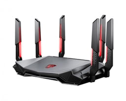 Router Inalambrico MSI Radix AXE6600 WIFI 6E Tri-Band /2.4/5/6GHZ/Doble Banda/Para Gaming WI-FI 6E/4804 MBIT/S/5X RJ-45