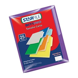 Paquete C/25 Piezas Folder Bitono Mapasa PH0082 Tamaño Carta Color Morado