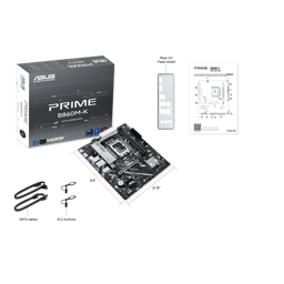 Tarjeta Madre Asus Prime B860M-K Socket LGA1851/4 DDR5/HDMI/DP/128GB/PCIE-5.0/Micro ATX