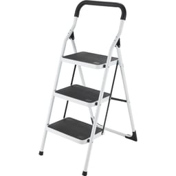 Escalera de Acero Surtek ETT3 Tipo Taburete/Plegable/Con 3 Peldaños/160KG/Blanco-Negro