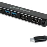 Convertidor USB Manhattan Tipo C-HDMI / SVGA H / HUB / lector, 152631