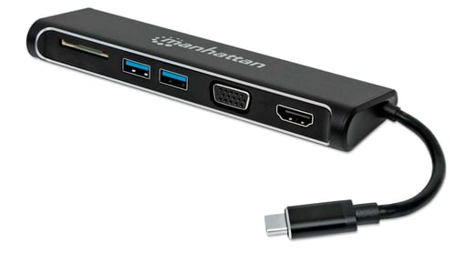 Convertidor USB Manhattan Tipo C-HDMI / SVGA H / HUB / lector, 152631