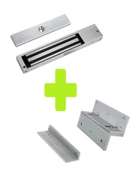 Paquete de Contrachapa Magnetica Con Indicador Led Zkteco LM2805 + LMB280ZL/200KG/Cuenta Con Entradas Para Conexion de Sensor de Puerta/Voltaje de 12VDC/Incluye Soporte LM200ZL en ZL