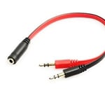 Cable Divisor de Audio 2 Plug a 1 Hembra 20CM Gigatech SMA-50