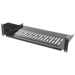 Charola P/Rack 19" Intellinet 712507 2U Montaje Frontal de 2 Puntos/25CM/Ventilada/25KG/Color Negro