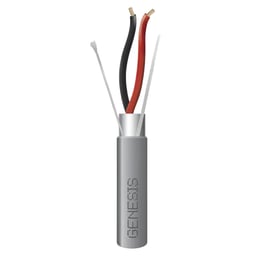 Bobina De Cable 2X18 AWG Genesis 2214-1109 / 1000 Blindado / Riser / Color Gris / 305M / Aplicaciones De Audio Control De Acceso Y Automatizacion